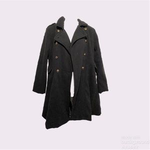 Copper Key Black Coat with Gold Buttons
